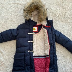 Boden girls 9-10 Sherpa lined parka